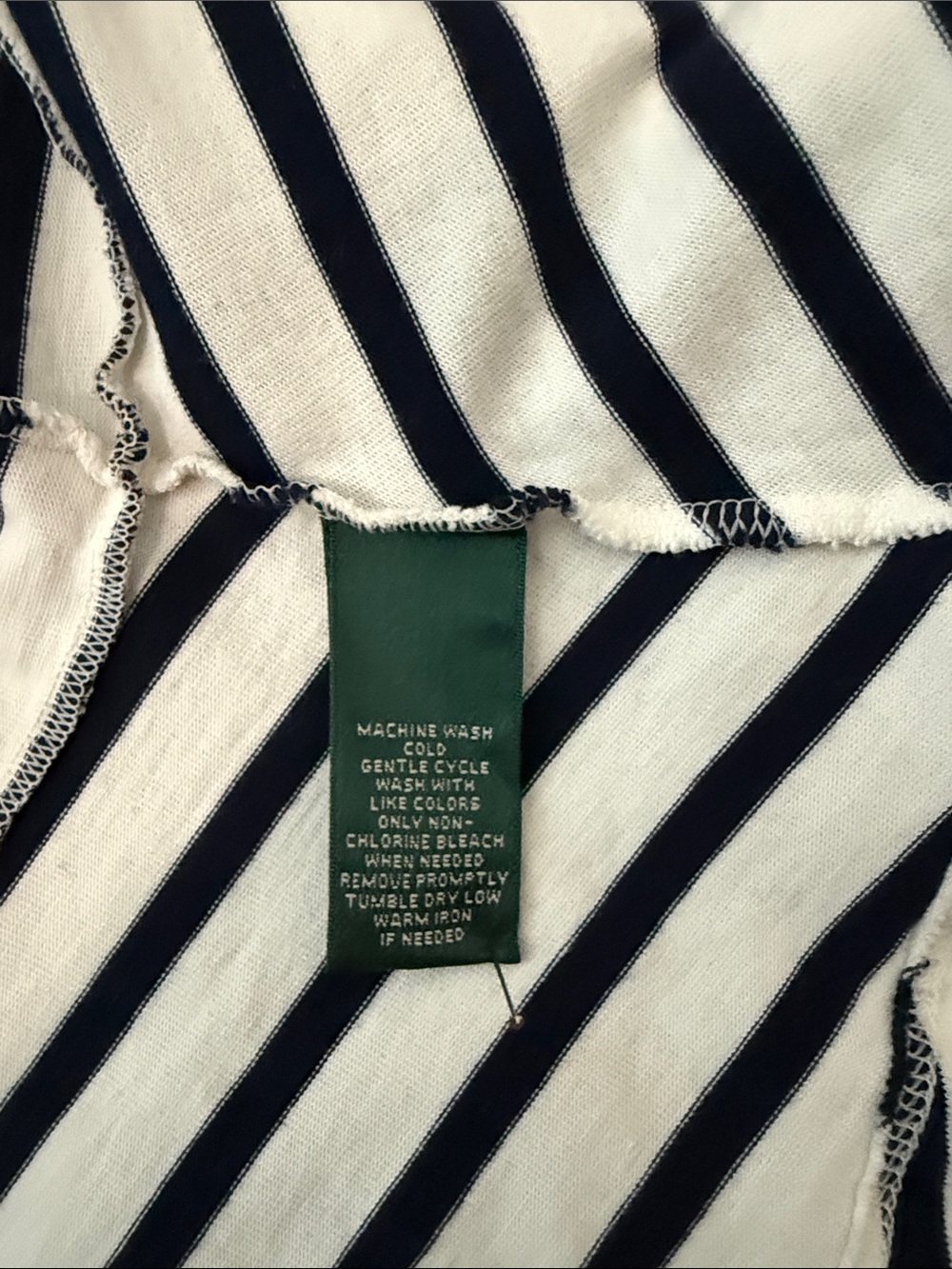 Ralph Lauren White and Navy Striped Peplum Short-Sleeve Tee - Picture 2 of 6